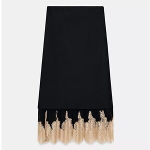 ZARA Combined Lace Skirt ZW Collection Size Small